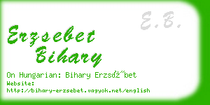 erzsebet bihary business card